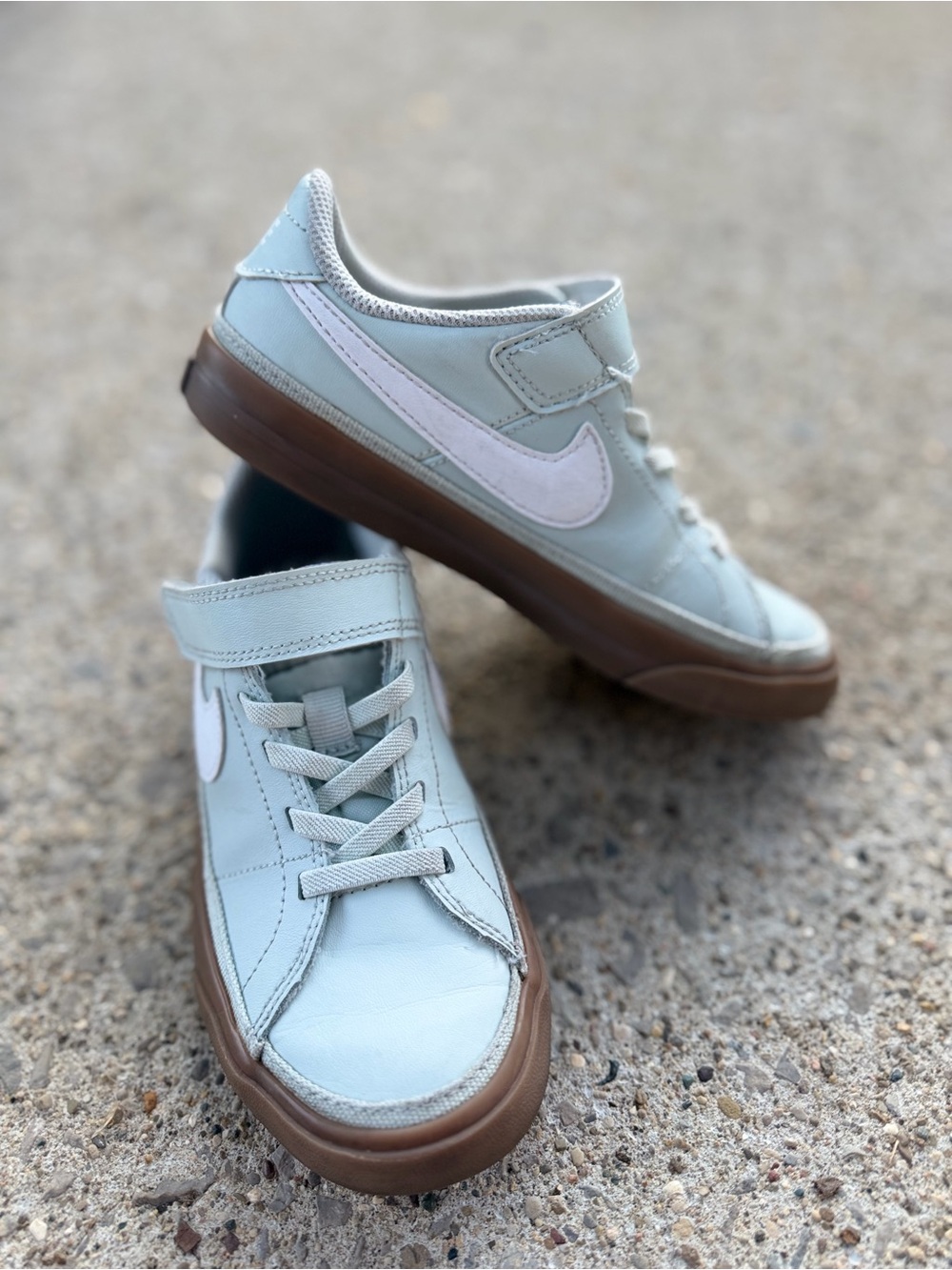 Nike Court Legacy Preschool Light Silver Gum Sneakers Kids Size 12.5C DA5381-006